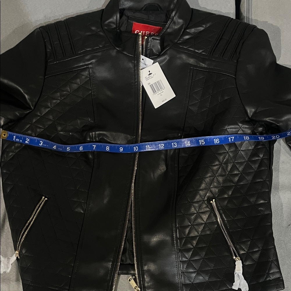 Guess Black Quilted Leather Jacket